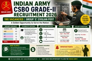 Indian Army CSBO Grade-II Recruitment 2026