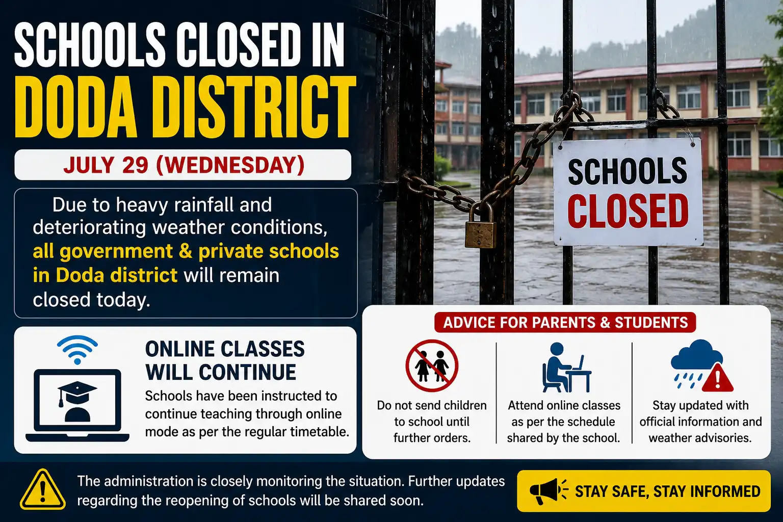 Schools Closed in Doda