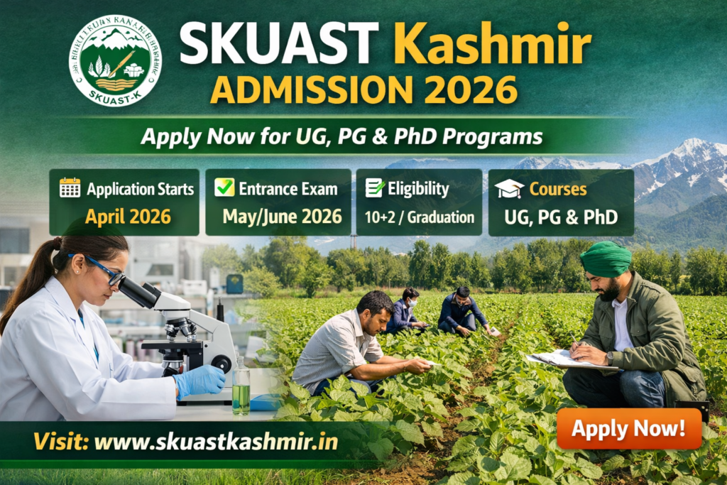 SKUAST Kashmir Admission 2026